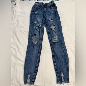 SHEIN Ripped Denim Skinny Jeans